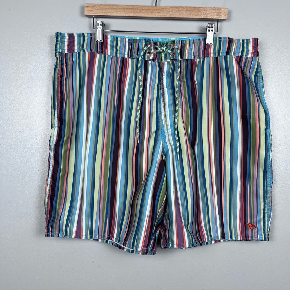 Ted Baker Men's Retro Srtriped Swim Trunks with Mesh Lobster Liner Size 5(XL)